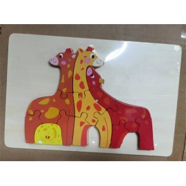 Детская игра-головоломка для детей от 2 до 6 лет, просвещение, животное, жираф, комбинация, деревянная головоломка, игрушка, оптовая продажа 