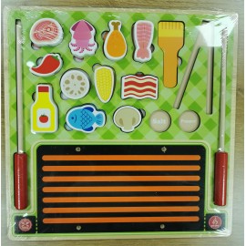 Деревянная головоломка детская игрушка девочка кухня вырезать, чтобы увидеть мальчик играть дом игрушка набор для барбекю 