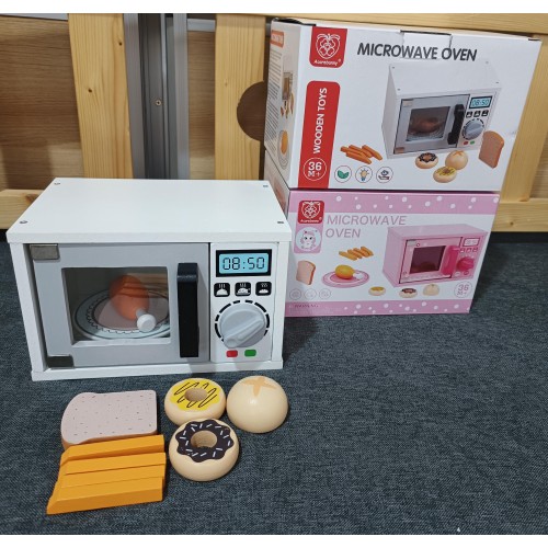 Деревянный игровой дом игрушка кухня кухонная утварь детские игрушки оптом деревянная европейская микроволновая печь игрушка белый
