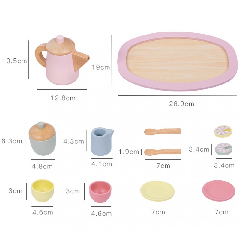 Детский игровой домик игрушки ручной работы деревянный чайный набор деревянная кухонная утварь полдник игровой домик для мальчиков и девочек русская версия 